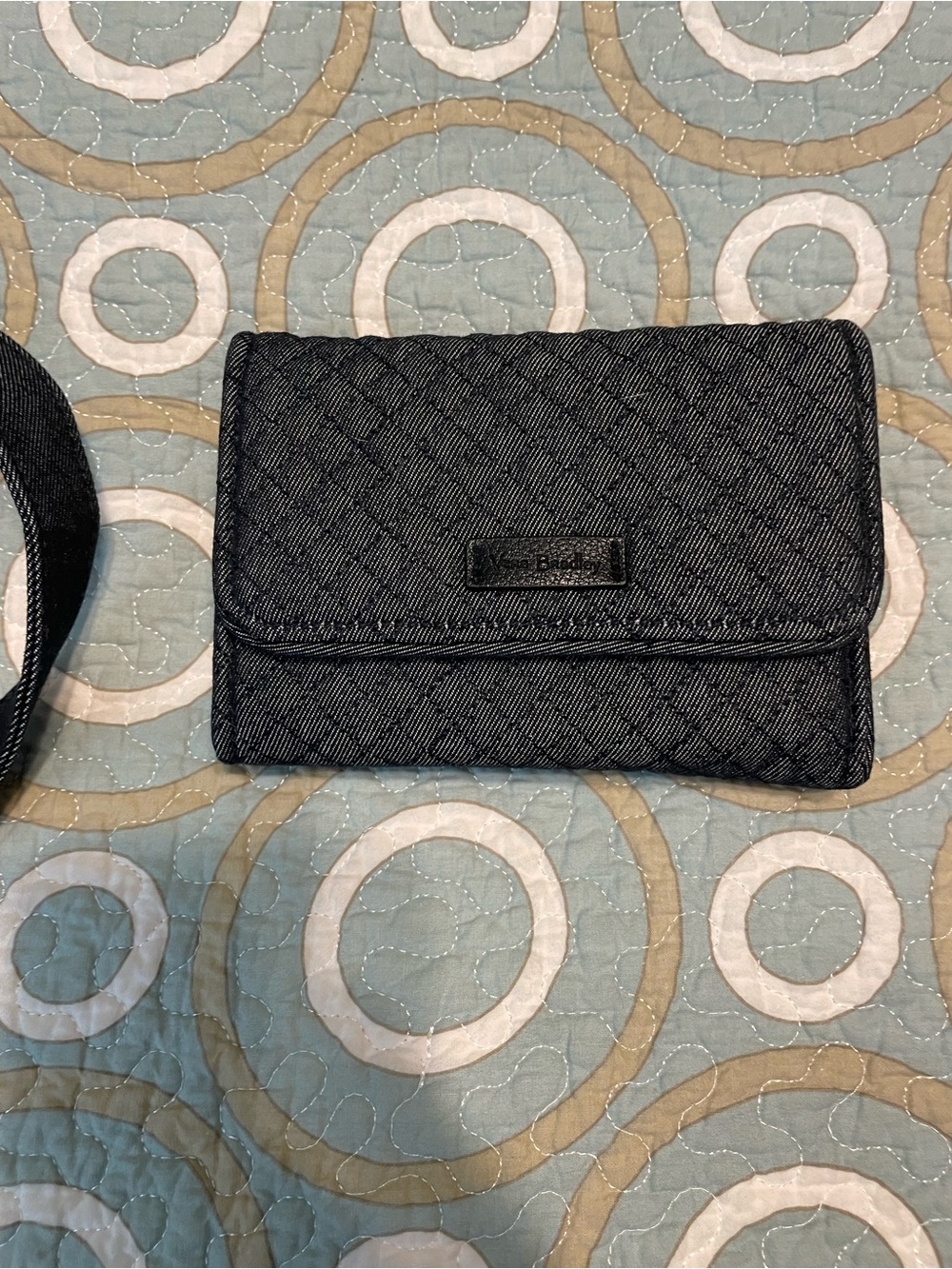 Vera Bradley Black Quilted Crossbody Wallet